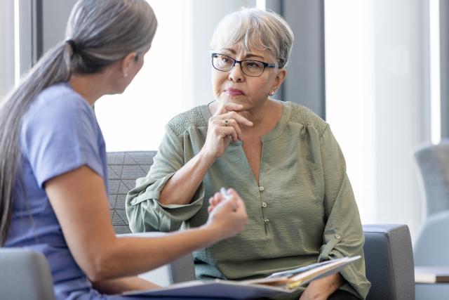 Healthcare professional having an advance care planning conversation