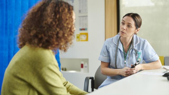 Nurse talking to a patient